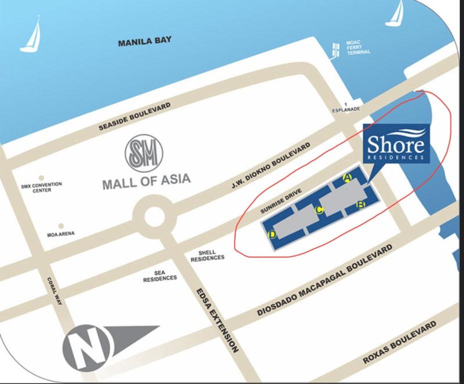 Shore Residence, studio with balcony with own kitchen and washing machine, walking distance to Mall of Asia and Manila Blue Bay, and 20mins drive to Manila Airport, can cook and wash clothes, facing pool or city view